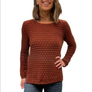 Anthropologie Field Flower Brick Red Seed Knit Wool Mohair Blend Sweater Medium